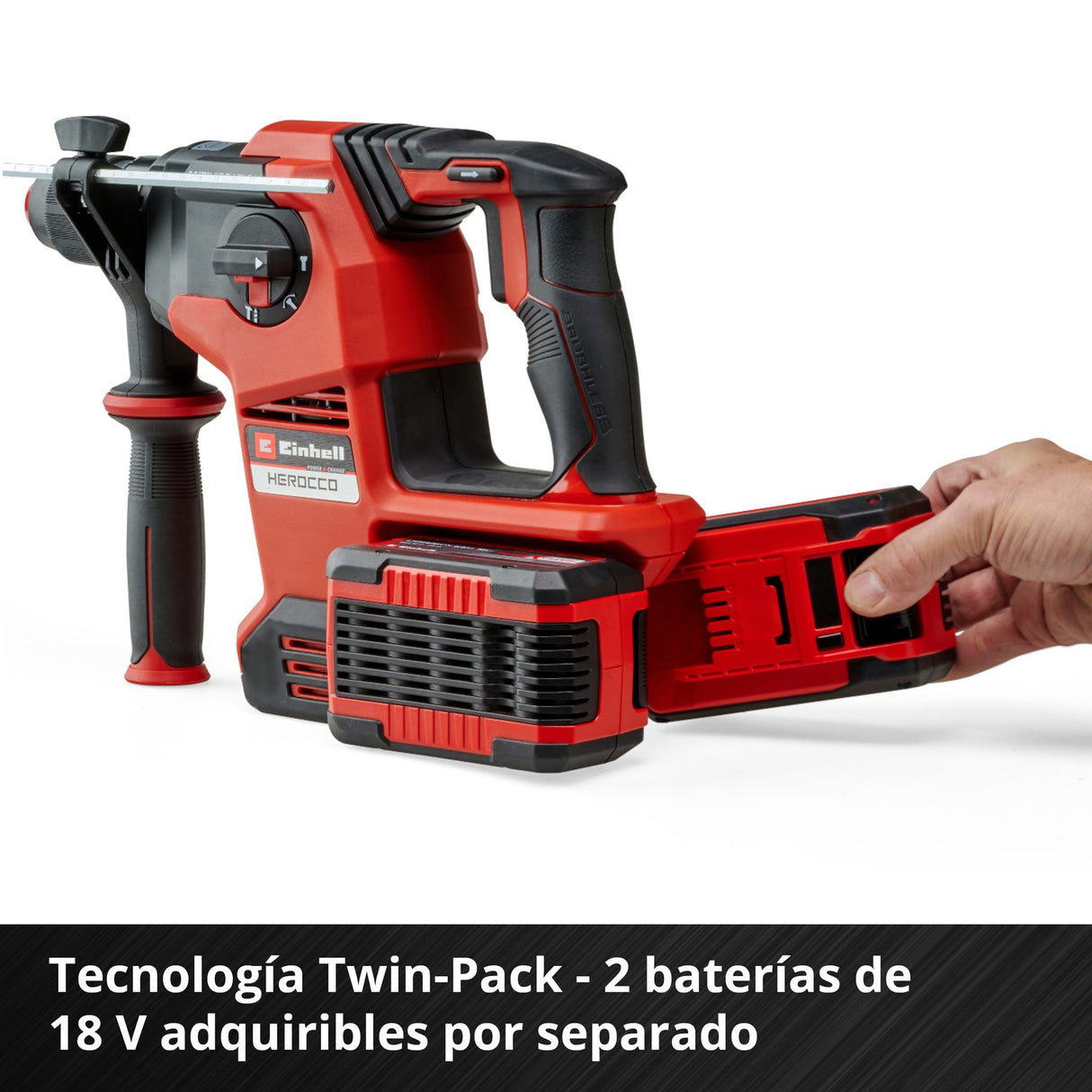 Rotomartillo Inalámbrico 2x18V 3,2 J 28 mm SDS-Plus HEROCCO 36/28 Einhell - detalle 4