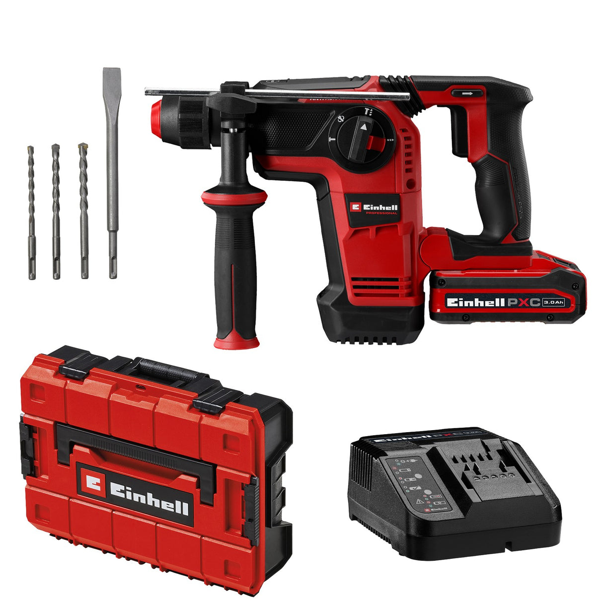 Kit Rotomartillo Inalámbrico 18V 3 J SDS-Plus TP-HD 18/28 1x3,0Ah Einhell - detalle 9