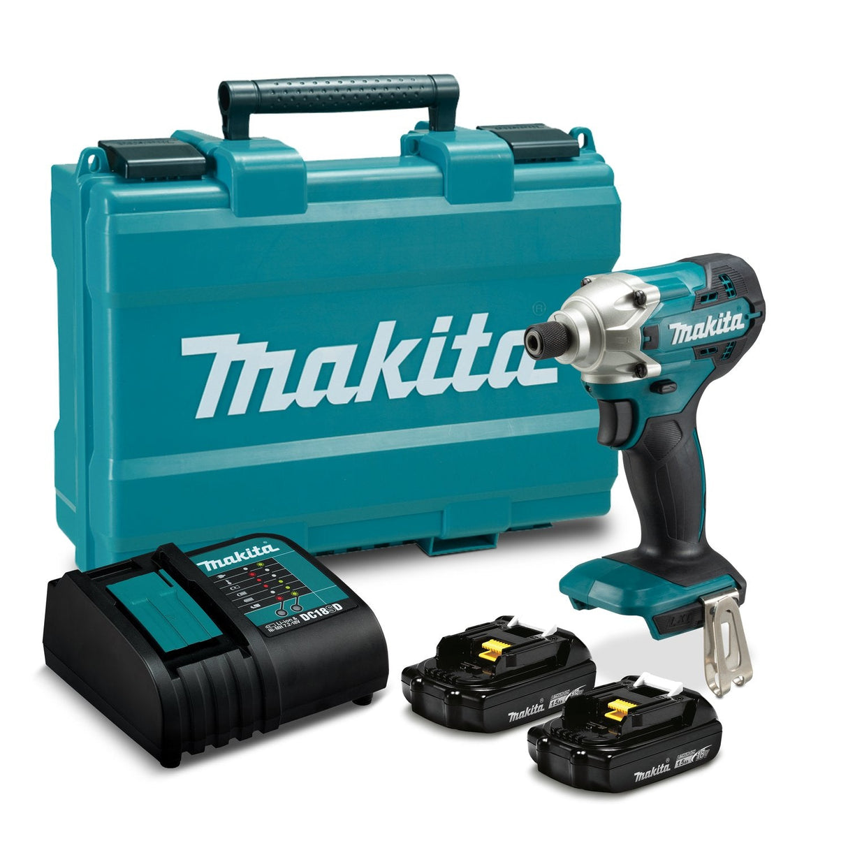 Atornillador De Impacto con 2 Baterias Toma Hexagonal 1/4" Makita