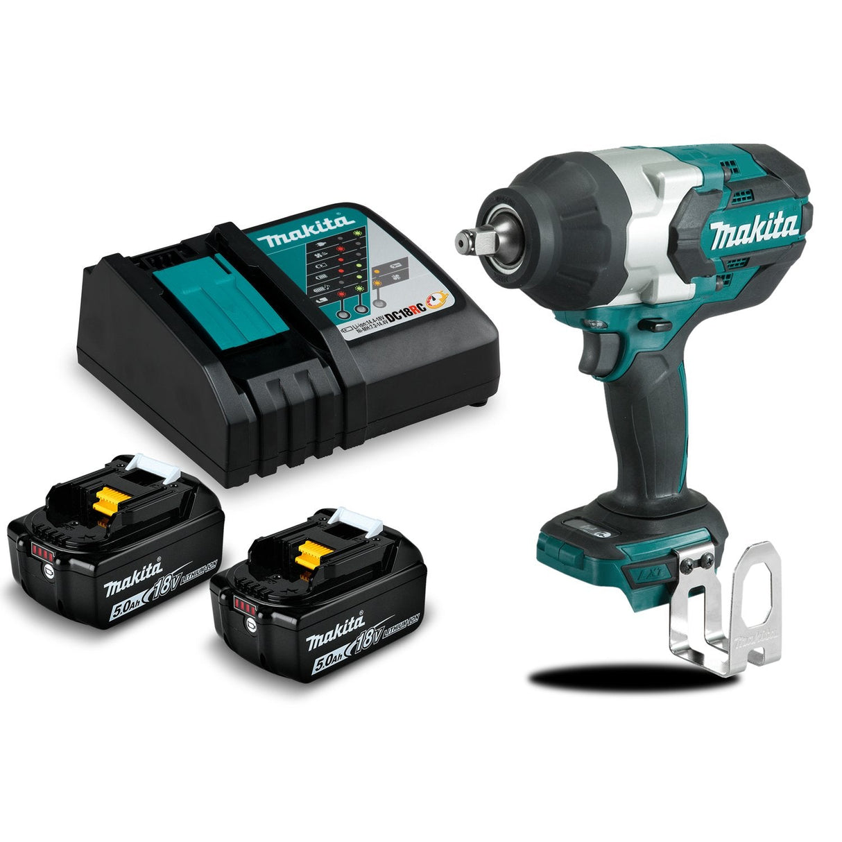 Llave de Impacto 1000 Nm con 2 Baterias 5,0 Ah Makita