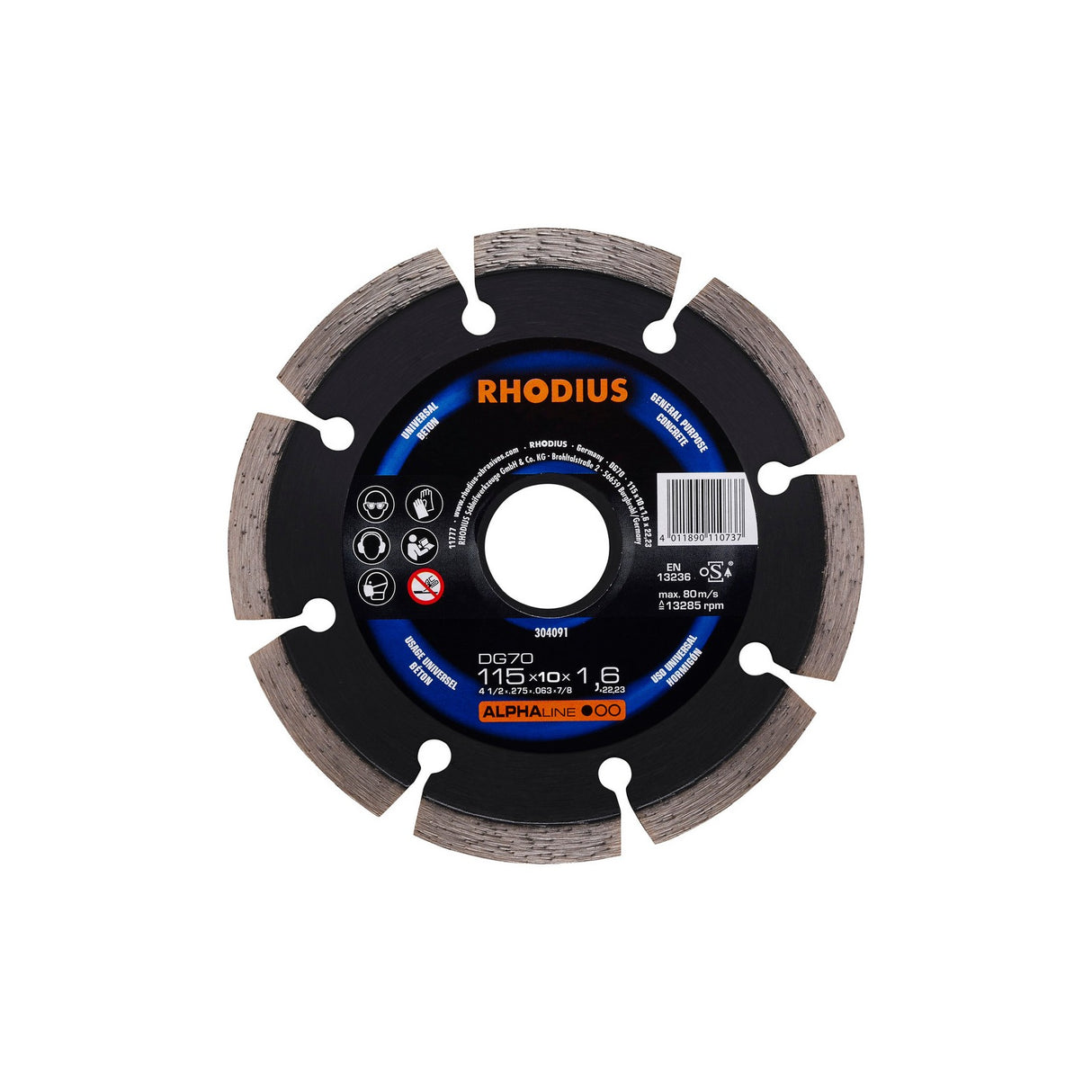 Disco De Corte De Diamante DG70 ALPHAline Rhodius