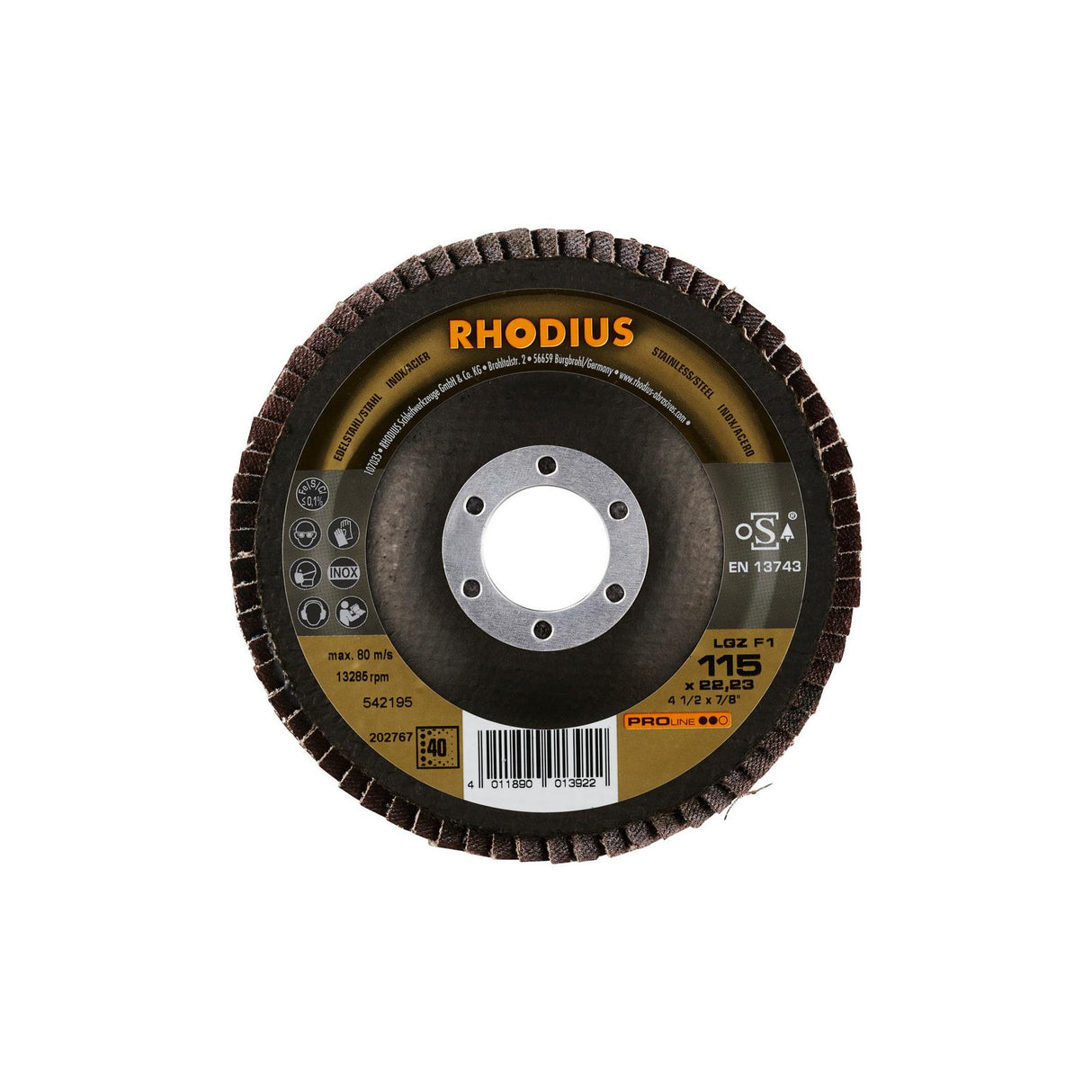 Disco Abrasivo de Lámina LGZ F1 PROline Rhodius