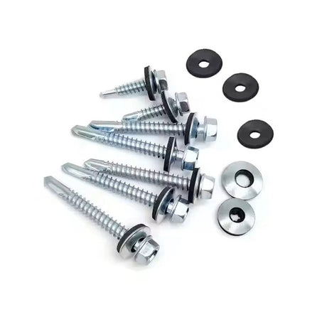 Tornillo Autoperforante Cabeza Hexagonal Punta Broca Con Golilla Goma Zincado SafeMax