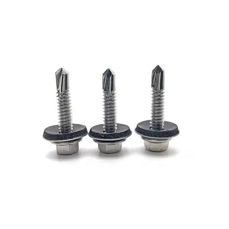 Tornillo Autoperforante Cabeza Hexagonal Punta Broca Con Golilla Inoxidable SafeMax