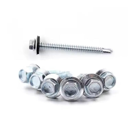 Tornillo Autoperforante Cabeza Hexagonal Punta Broca Con Golilla Goma Zincado SafeMax