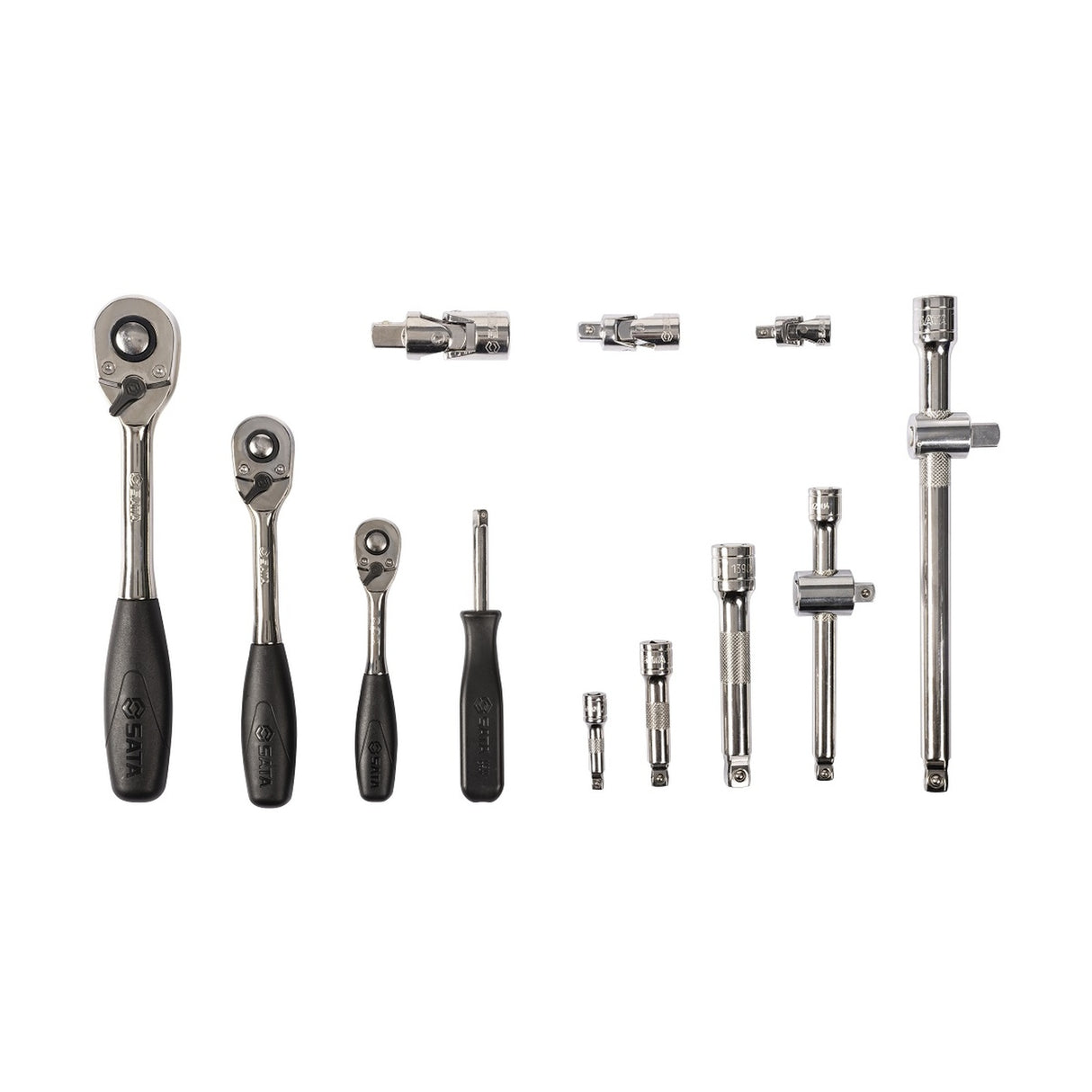 Juego Dados Hexagonal mm pulg 1/4"-3/8"-1/2" 124Pzs Sata