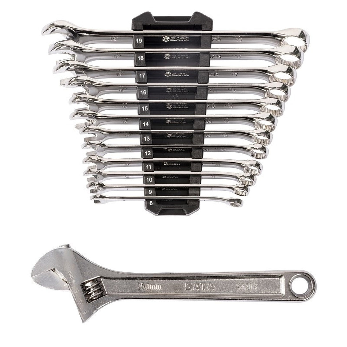 Juego Dados Hexagonal mm pulg 1/4"-3/8"-1/2" 124Pzs Sata