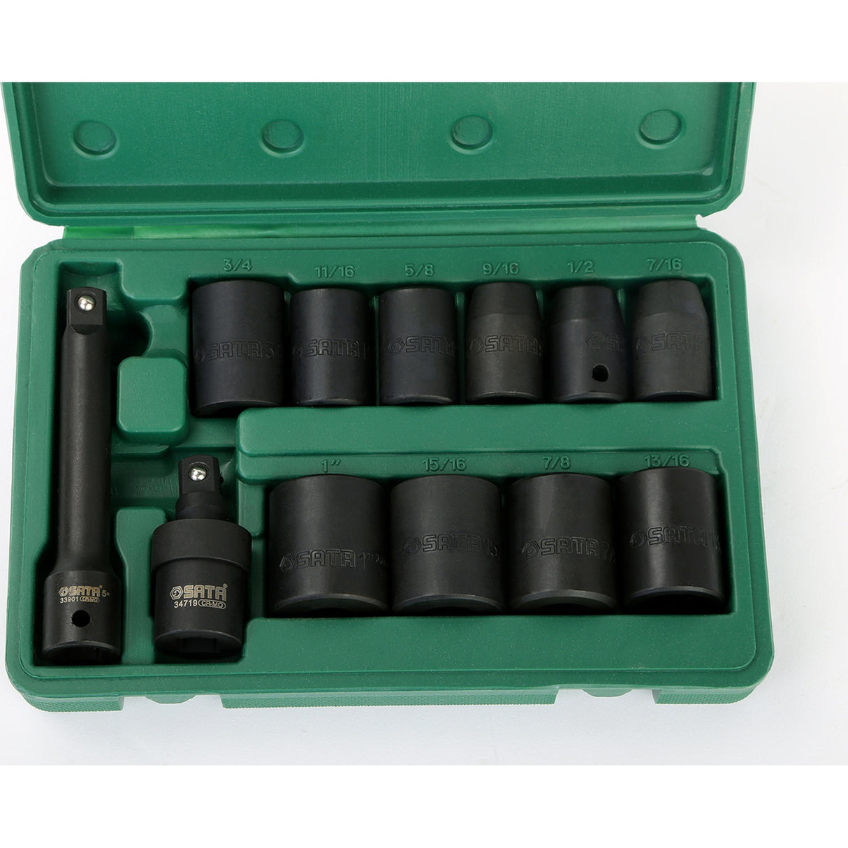 Juego Dados Impacto 1/2" 7/16"-1" 12Pzs Sata