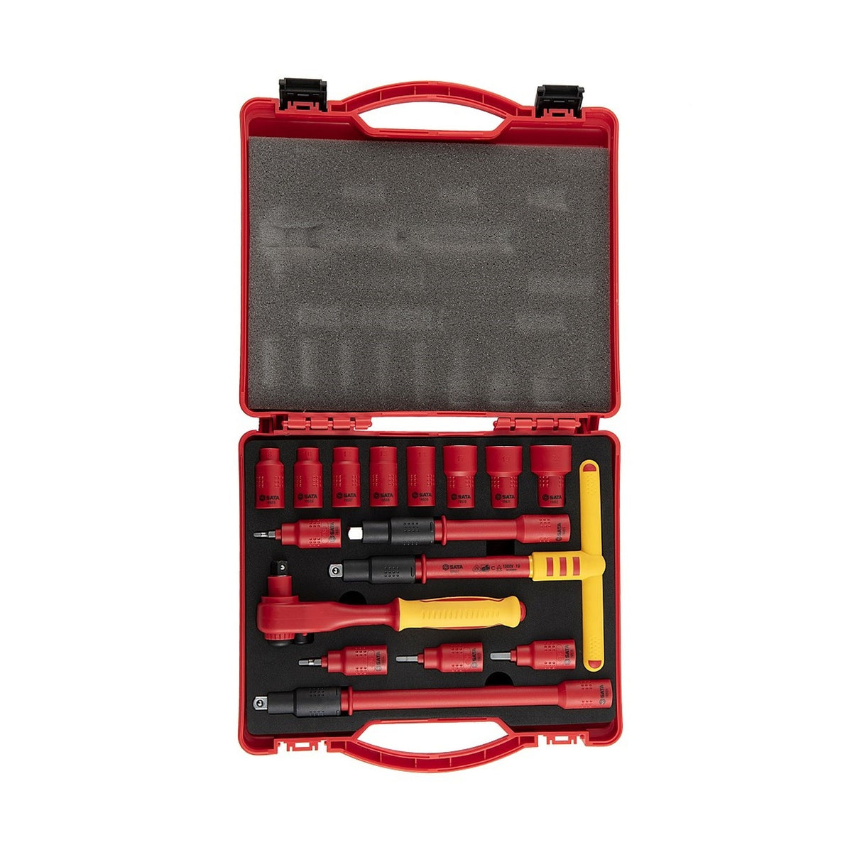 Juego Dados Hexagonal 3/8" Aislado VDE 8-22mm 16Pzs Sata