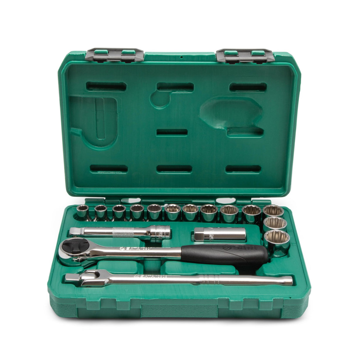 Juego Dados 12 Puntas 1/2" 10-24mm 17Pzs Sata