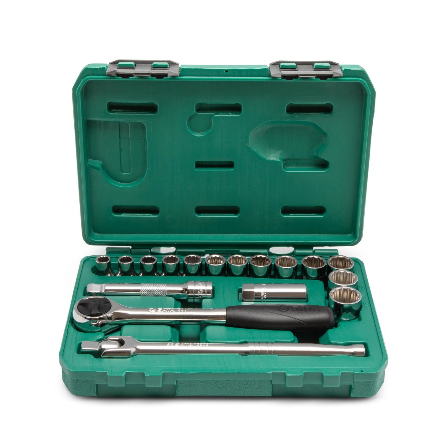 Juego Dados 12 Puntas 1/2" 10-24mm 17Pzs Sata