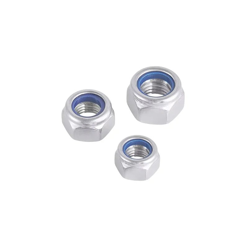 Tuerca Hexagonal con Seguro Nylon Métrica Paso Extra Fino Zincada SafeMax