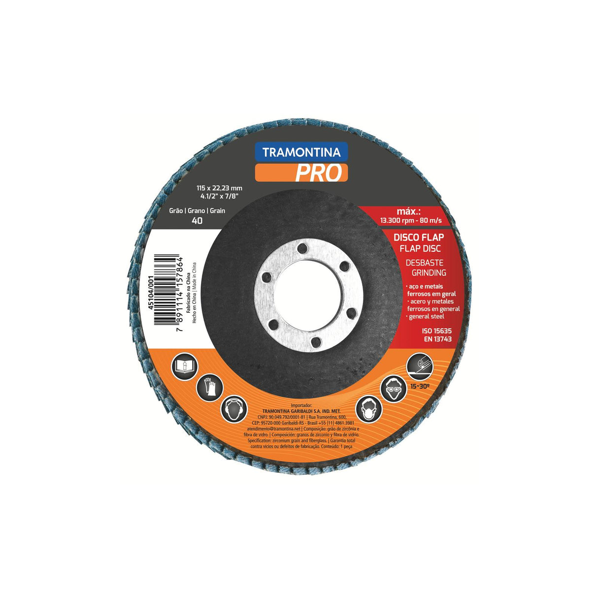 Disco de Desbaste Flap Tramontina PRO