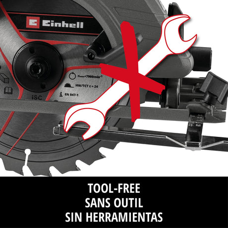 Sierra Circular Inalámbrica 18V 184 mm 7-1/4 Pulg TE-CS 18/190 Solo Einhell - detalle 4