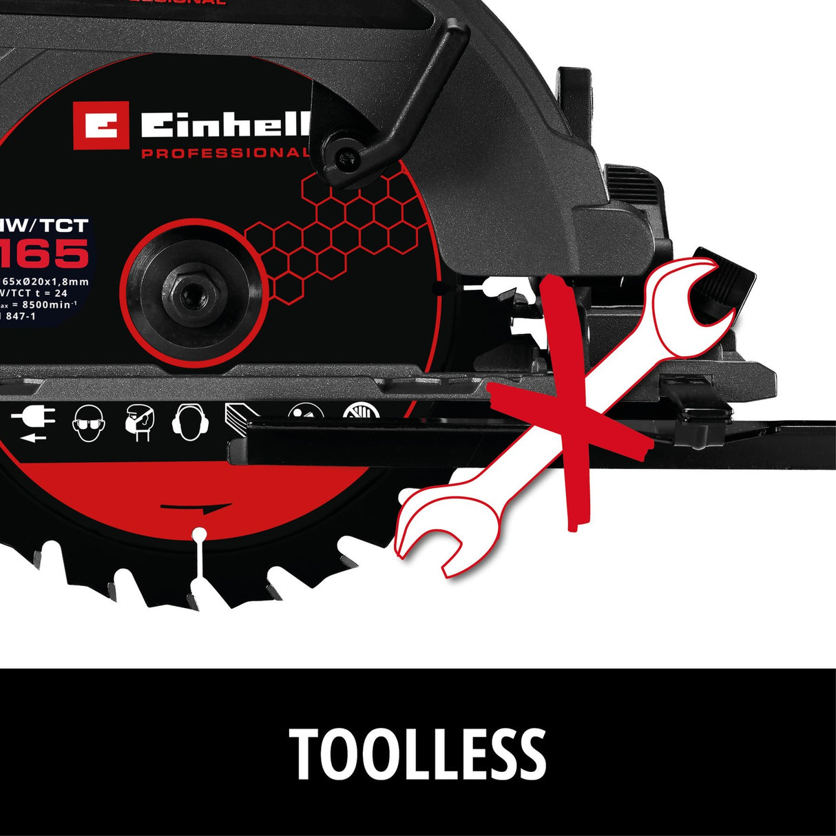 Sierra Circular Inalámbrica 18V 165 mm TP-CS 18/165 Solo Einhell - detalle 3