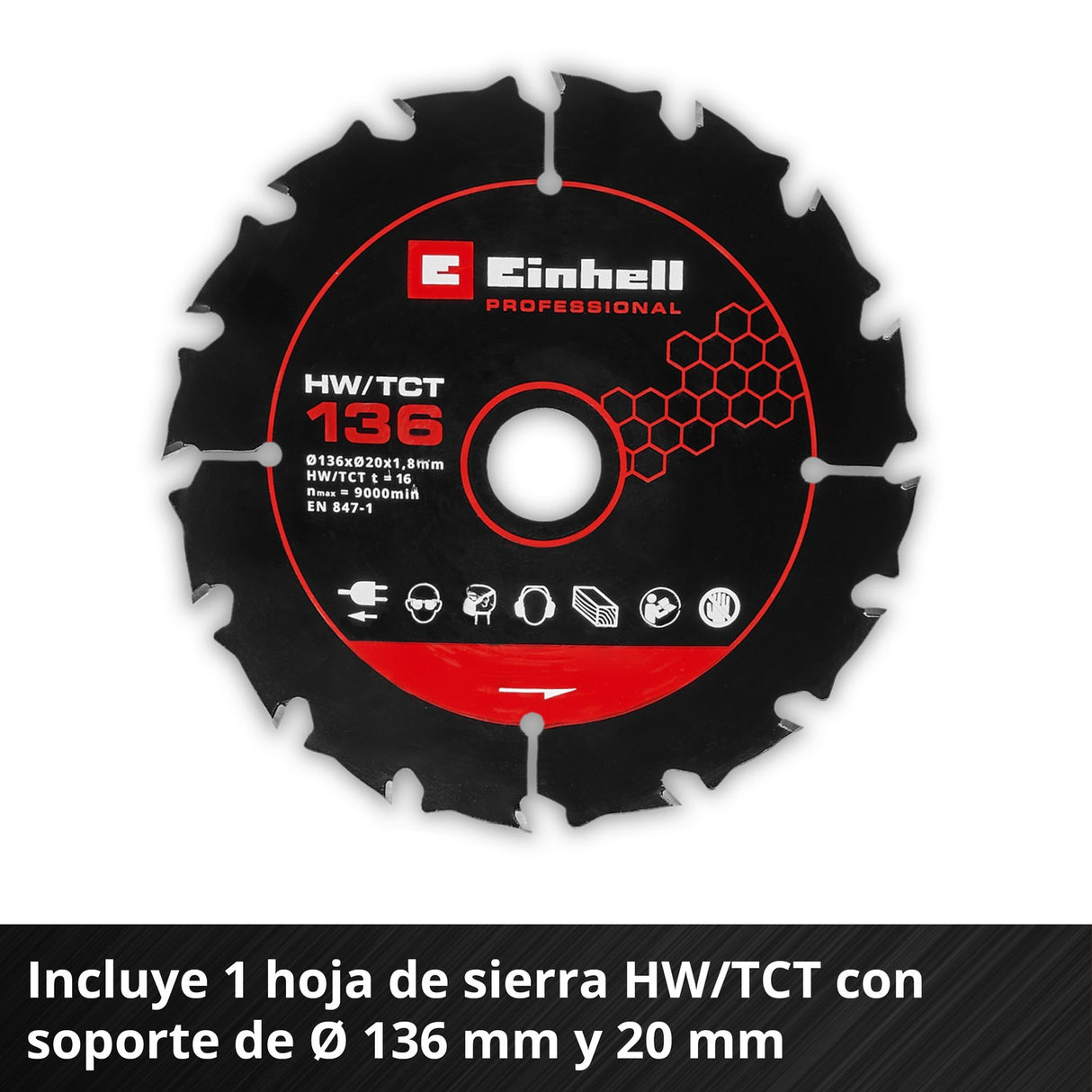 Sierra Circular Inalámbrica 18V 136 mm TP-CS 18/136-C Solo Einhell - detalle 2