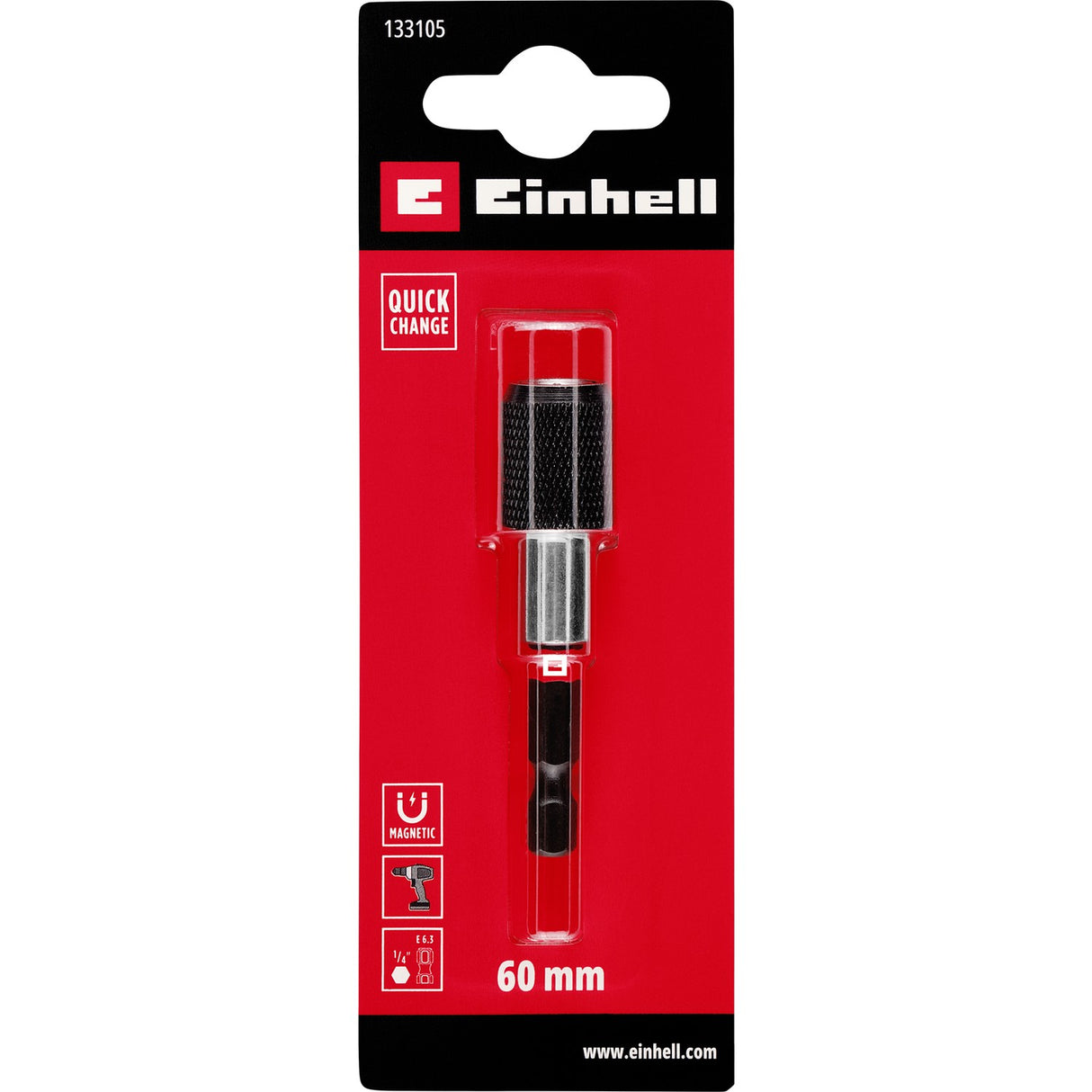 Adaptador Magnético Cambio Rápido 1/4 Pulg 60 mm Einhell - detalle 2