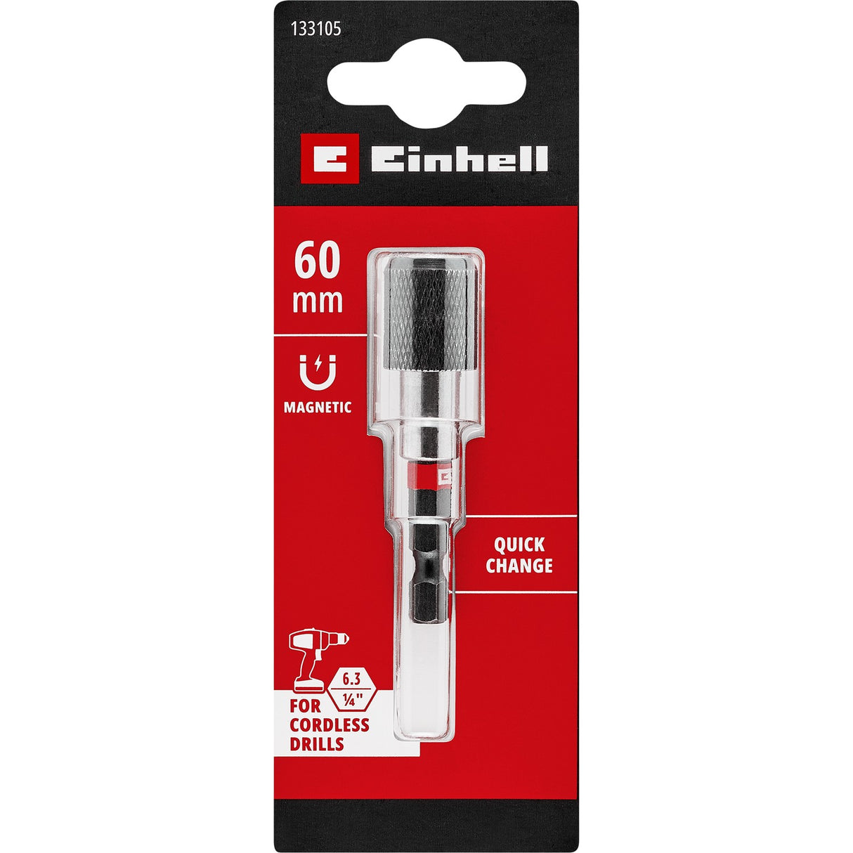 Adaptador Magnético Cambio Rápido 1/4 Pulg 60 mm Einhell - detalle 3