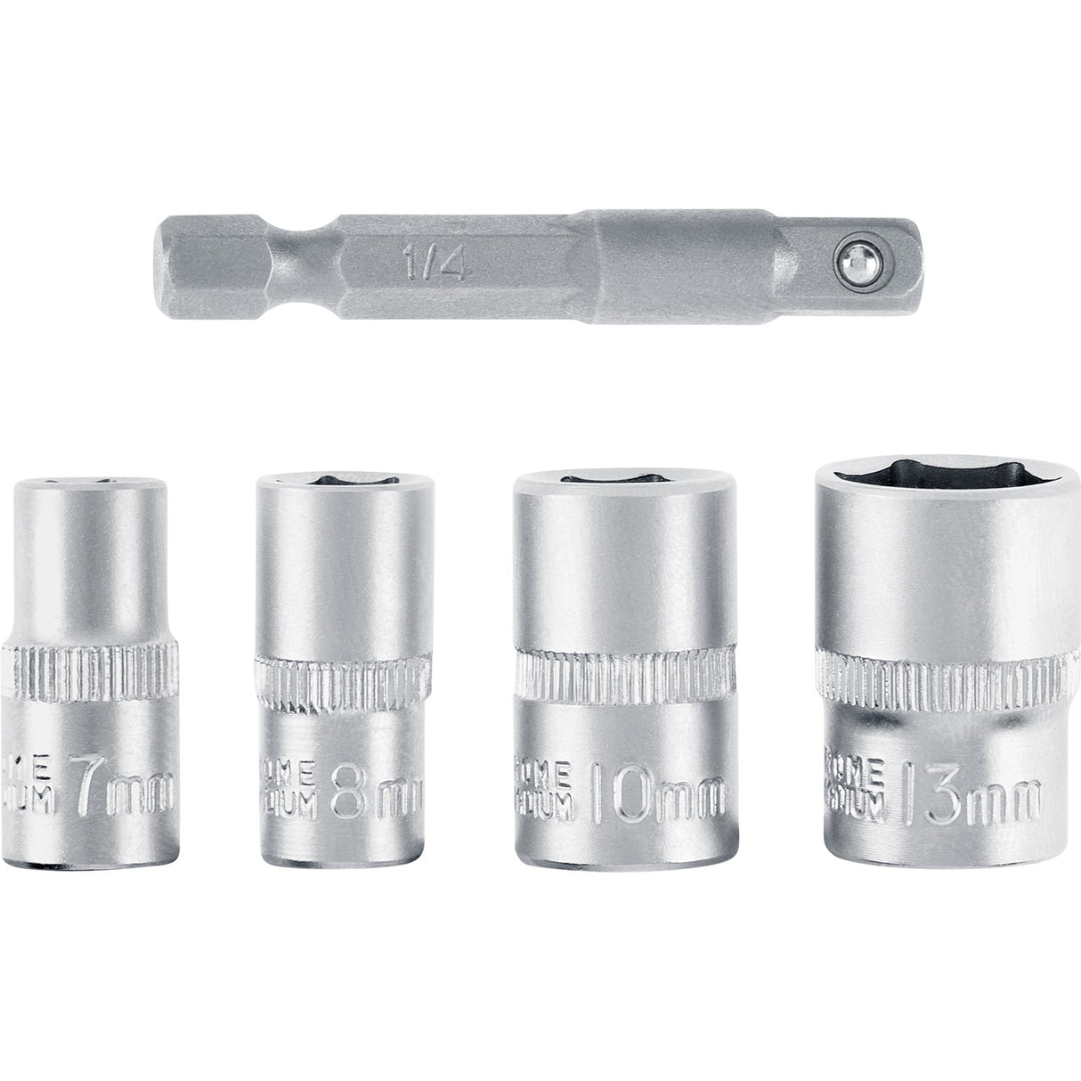 Set Dados Hexagonales 7-13 mm + Adaptador 50 mm Einhell