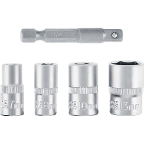 Set Dados Hexagonales 7-13 mm + Adaptador 50 mm Einhell