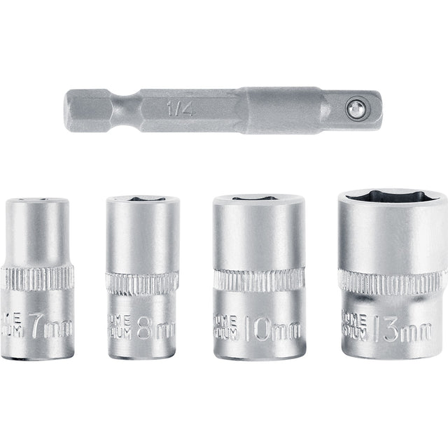 Set Dados Hexagonales 7-13 mm + Adaptador 50 mm Einhell