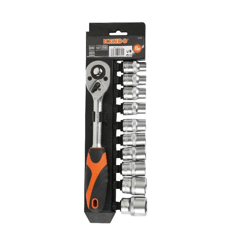 Juego Dados Poligonal 1/4" 10-22mm 11Pzs Kendo