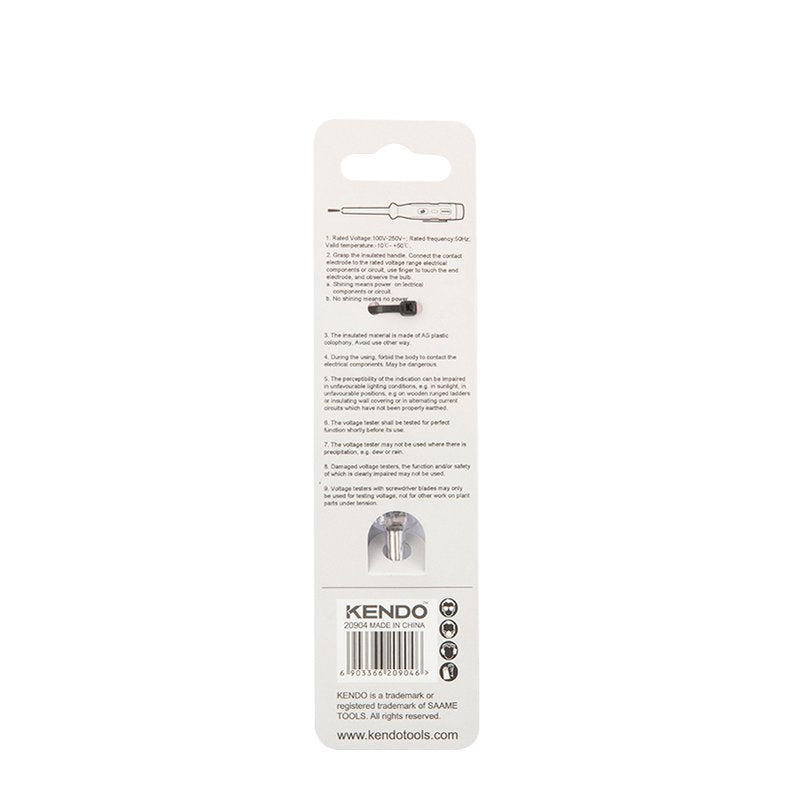 Probador De Electricidad 100-250V 3,0mm Kendo