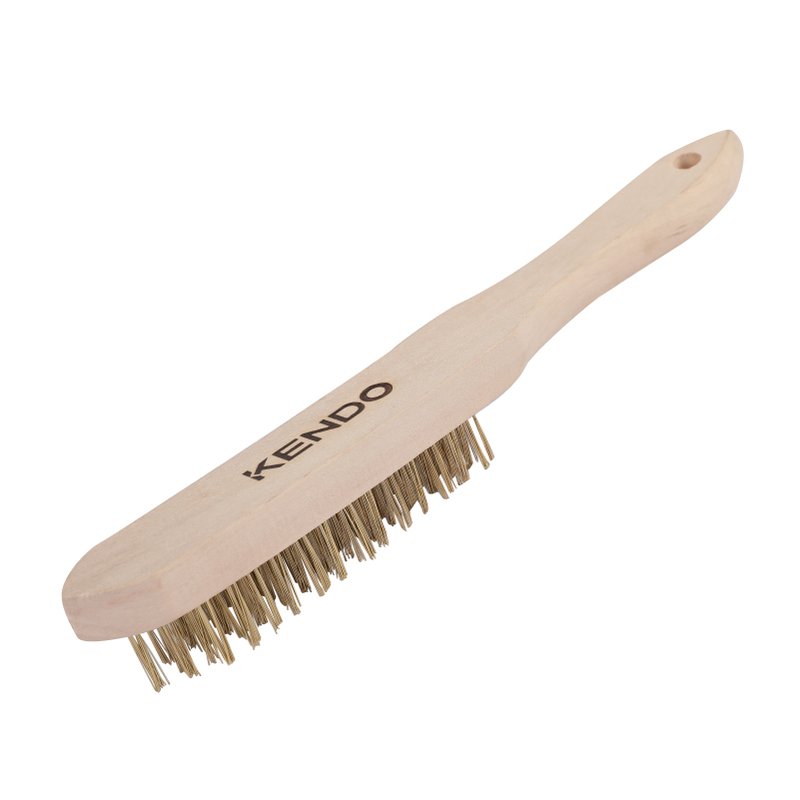 Cepillo De Alambre Bronce Mango Madera Kendo