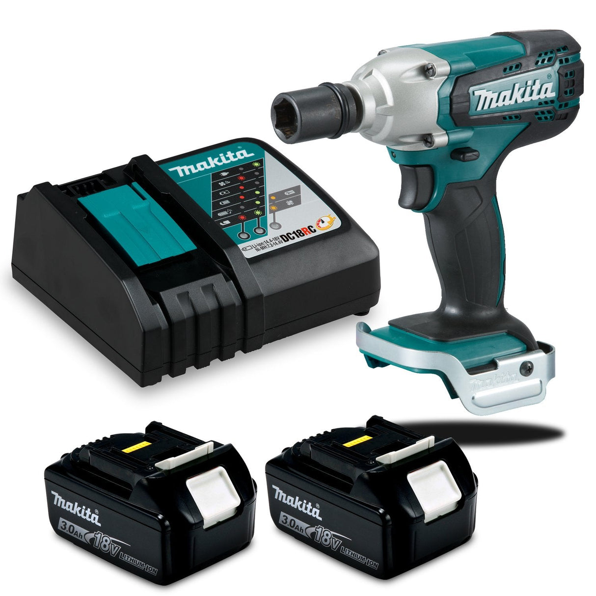 Llave de Impacto 190 Nm con 2 Baterias 3,0 AhMakita