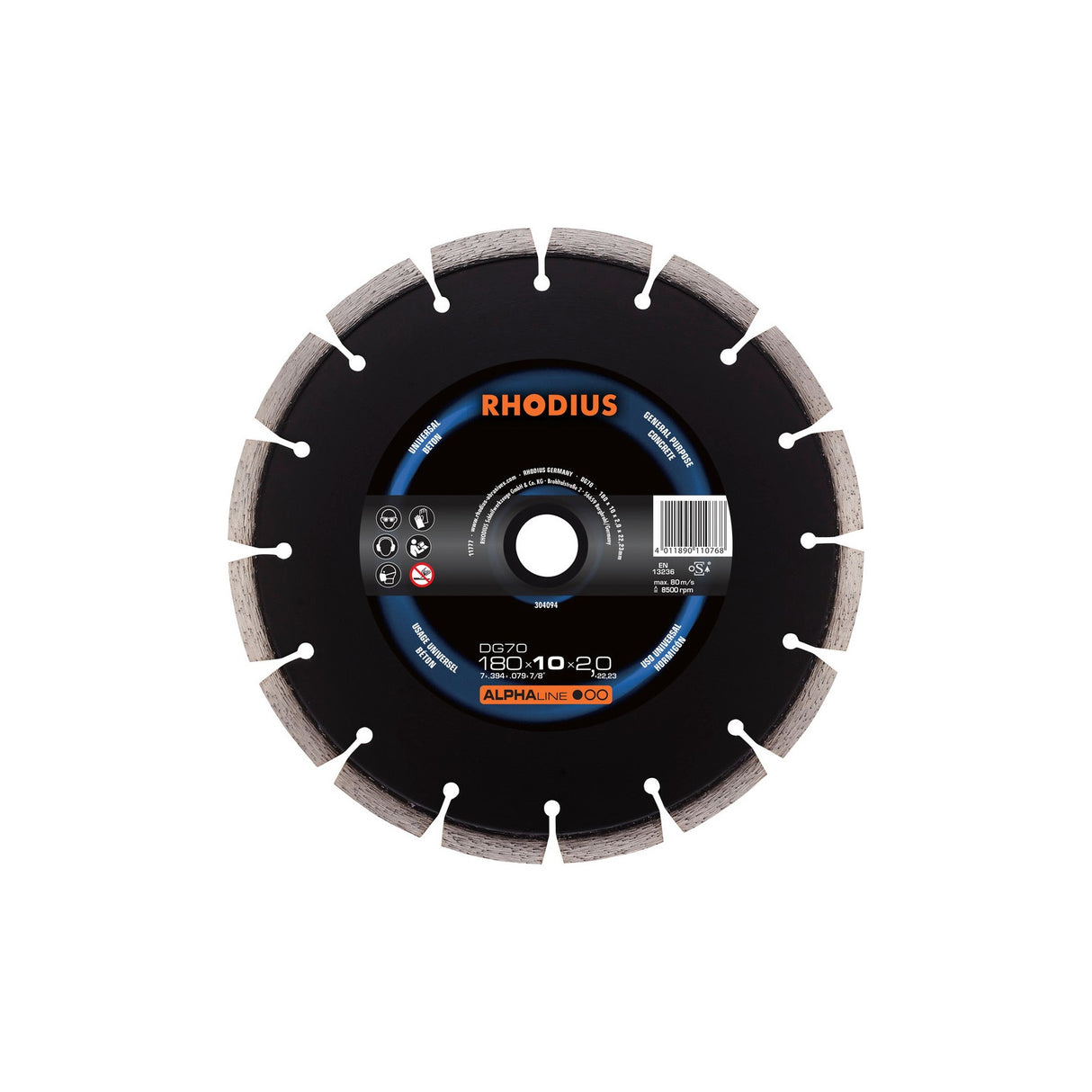 Disco De Corte De Diamante DG70 ALPHAline Rhodius