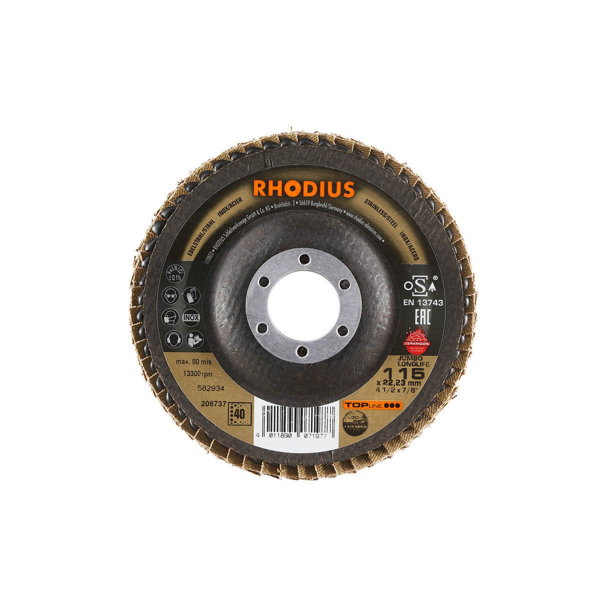 Disco Abrasivo De Lámina JUMBO LONGLIFE EXTENDED TOPline Rhodius