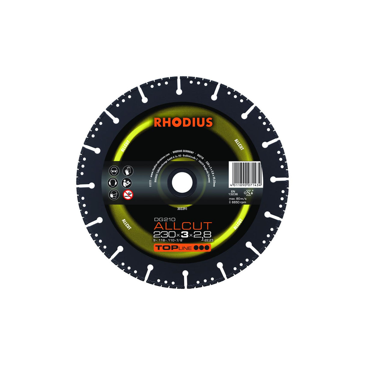 Disco De Corte Diamante DG210 ALLCUT TOPline Rhodius