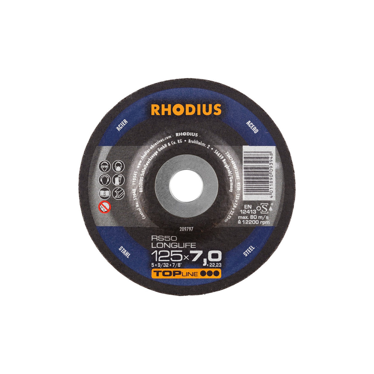 Disco De Desbaste RS50 LONGLIFE TOPline Rhodius