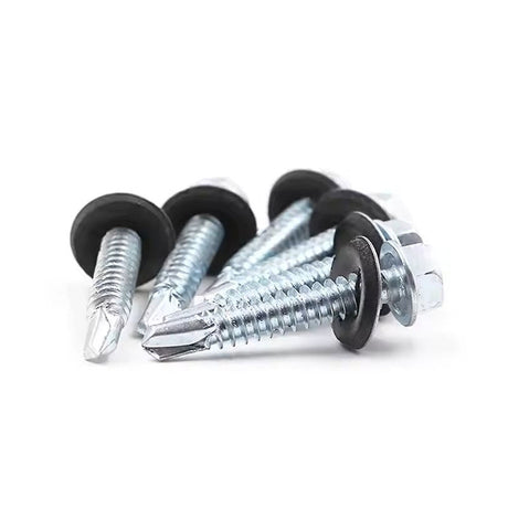 Tornillo Autoperforante Cabeza Hexagonal Punta Broca Con Golilla Goma Zincado SafeMax