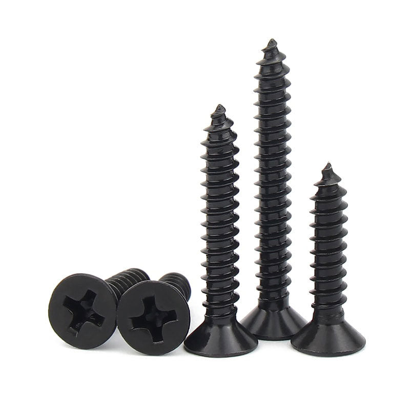 Tornillo Para Volcanita Metal Cabeza Plana Punta Fina Pavonado SafeMax