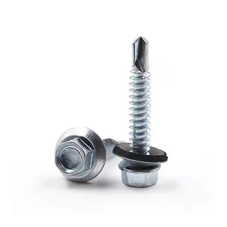 Tornillo Autoperforante Cabeza Hexagonal Punta Broca Con Golilla Goma Zincado SafeMax