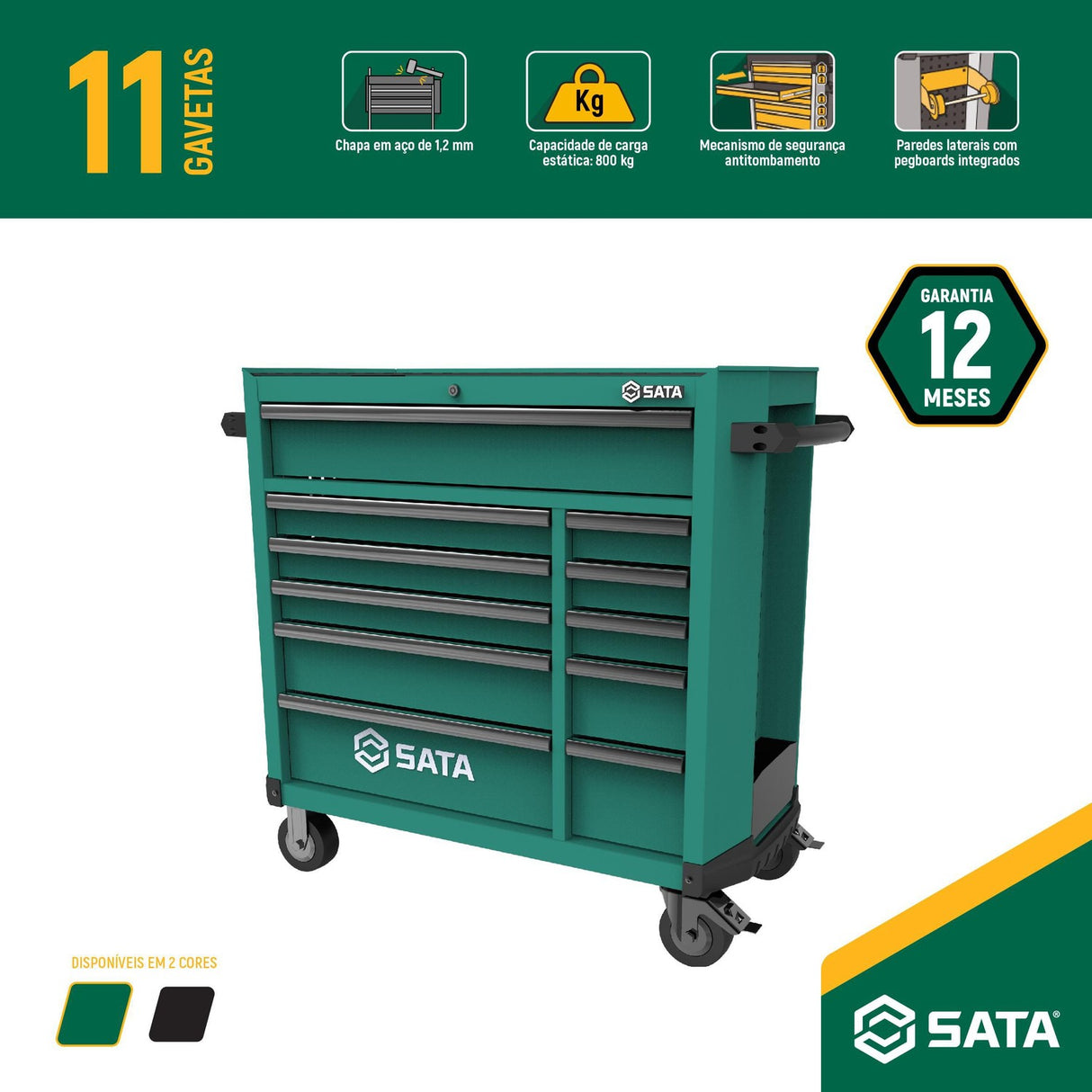 Carro de Herramientas 11 Cajones 45" Sata - detalle 4