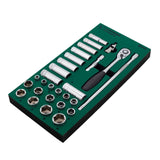 Juego Dados Hexagonal 3/8" 8-24mm 33Pzs Sata