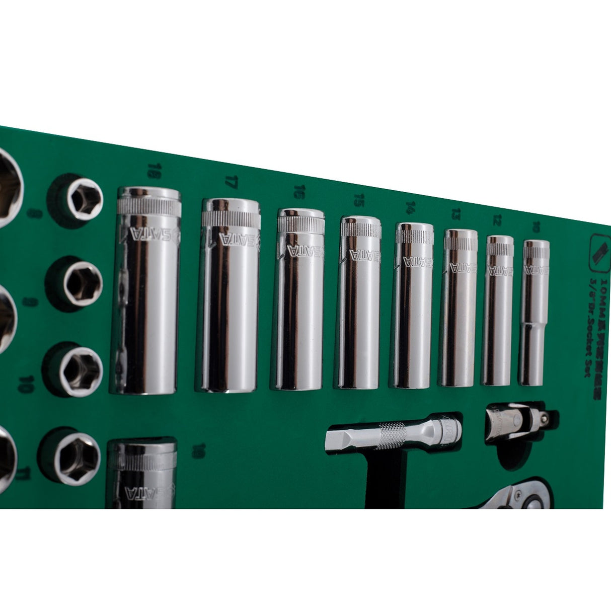 Juego Dados Hexagonal 3/8" 8-24mm 33Pzs Sata