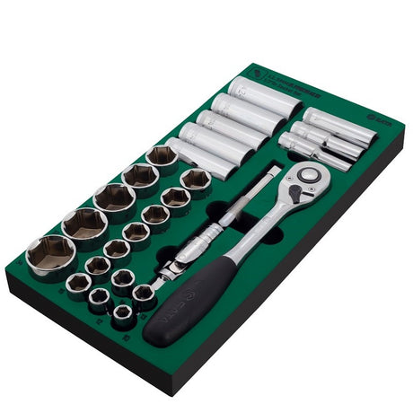 Juego Dados Hexagonal 1/2" 10-34mm 27Pzs Sata