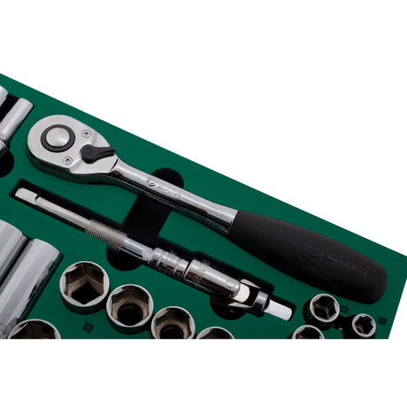 Juego Dados Hexagonal 1/2" 10-34mm 27Pzs Sata