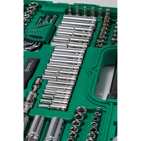 Juego Dados Hexagonal Completo 1/4"-3/8"-1/2" 150Pzs Sata