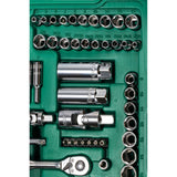 Juego Dados Hexagonal Completo 1/4"-3/8"-1/2" 150Pzs Sata