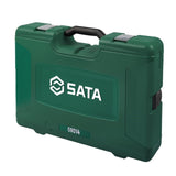 Juego Dados Hexagonal mm pulg 1/4"-3/8"-1/2" 124Pzs Sata