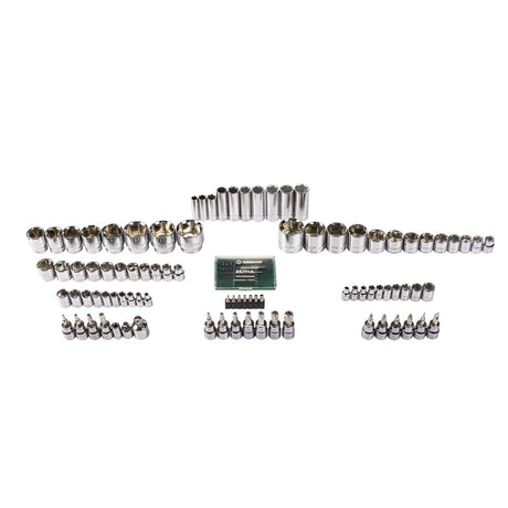 Juego Dados Hexagonal mm pulg 1/4"-3/8"-1/2" 124Pzs Sata