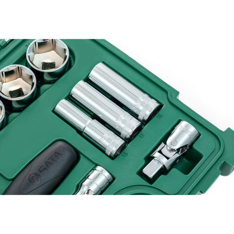 Juego Dados Hexagonal 1/2" 10-34mm 20Pzs Sata