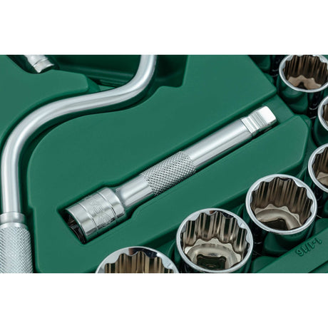 Juego Dados 12 Puntas 1/2" 5/16"-1.1/4" 22Pzs Sata