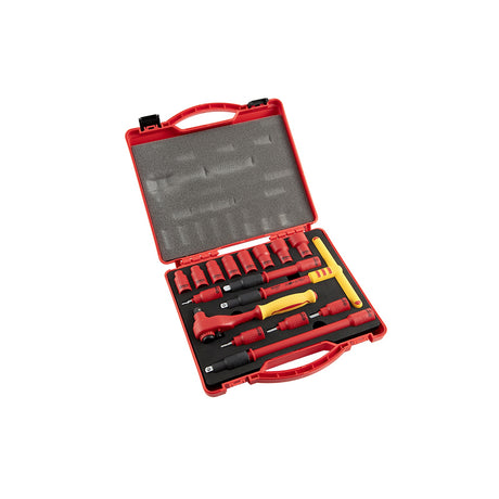 Juego Dados Hexagonal 3/8" Aislado VDE 8-22mm 16Pzs Sata