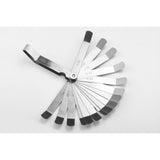 Set Calibrador Espacio Feeler mm Curvo 0.05-1.00mm 16Pzs Sata