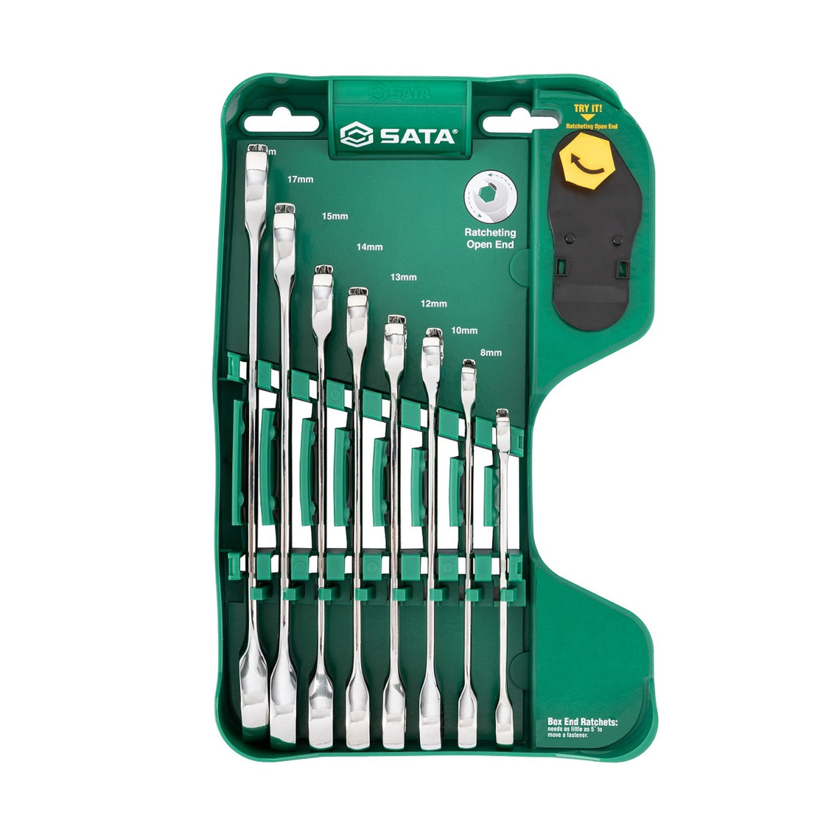 Juego Llaves Punta Corona Doble Chicharra 8-19mm Display 8Pzs Sata